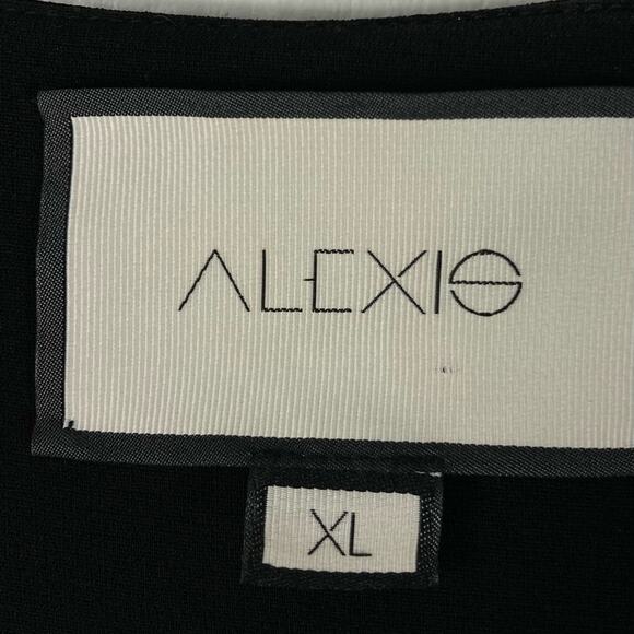 ALEXIS Blazer Jacket Kimono XL Black Wrap Tie Cut-Out Bell-Long-sleeve Lined - Picture 4 of 16